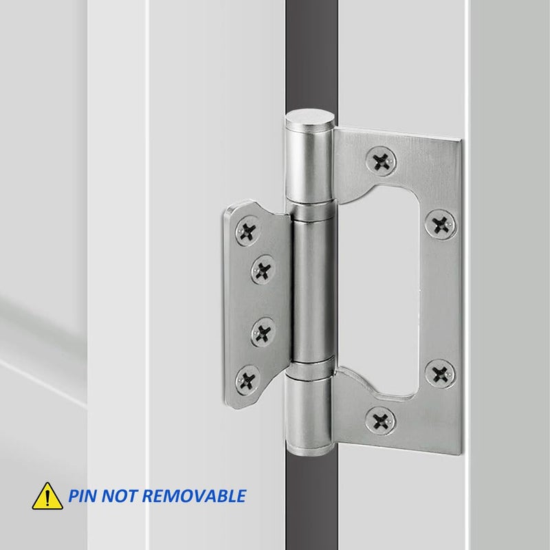 VOLUKA 6 Pack Non-Mortise Door Hinges - Easy to Install, 4" Ã— 3" Stainless Steel Door Hinges - Smooth Movement and Heavy Duty, Silver - Image 2